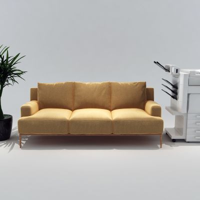 现代打印机 沙发 植物