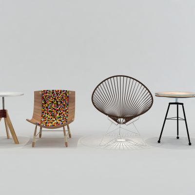 工业风休闲椅 懒人椅 茶几组合