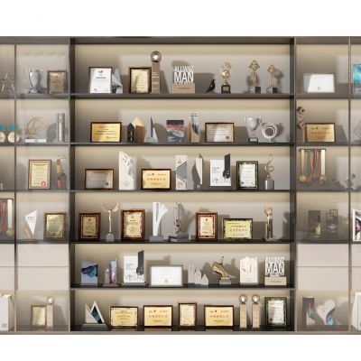 奖状奖杯荣誉证书摆件