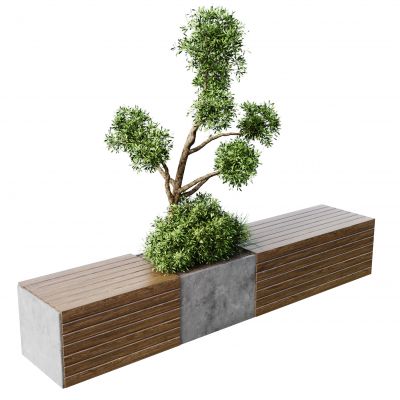 现代户外公共长凳