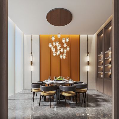 餐饮包间　吊灯　壁灯3D模型