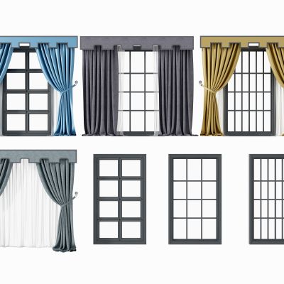 简欧新中式山水窗帘