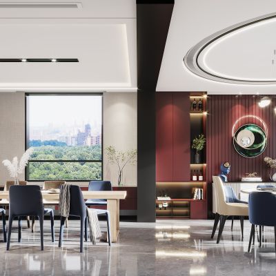 现代家居餐厅开放式厨房