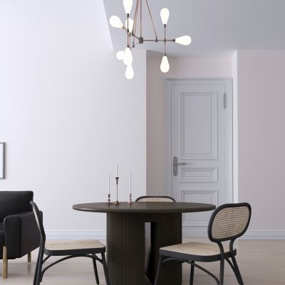 现代圆形餐桌组合