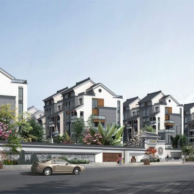 中式联排别墅区 新中式别墅