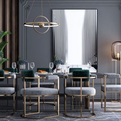 现代餐桌椅组合