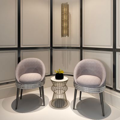 现代休闲椅茶几  壁灯