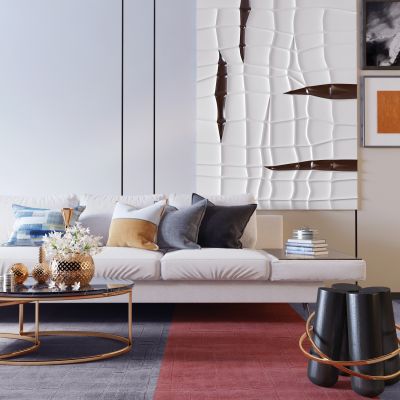 现代轻奢沙发茶几组合