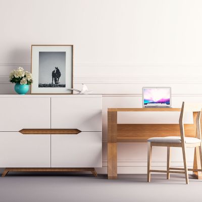 北欧柜子书桌椅组合