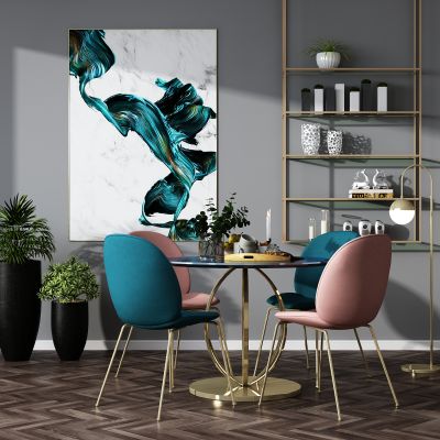 现代休闲桌椅装饰架组合