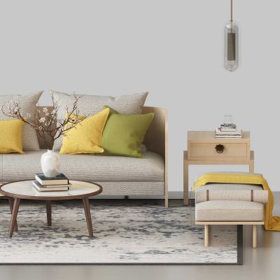 现代沙发茶几组合