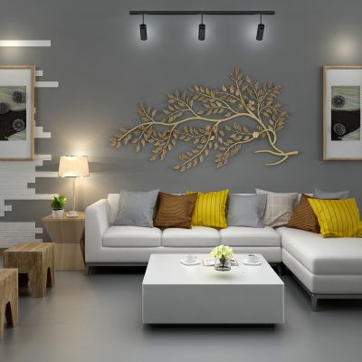 现代拐角多人沙发木凳轨道灯