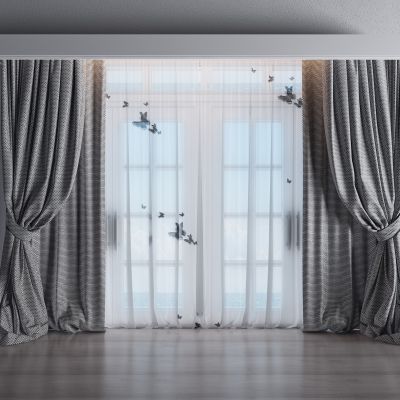 北欧纱窗窗帘