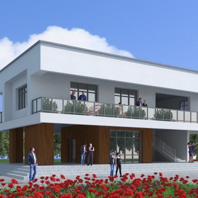 现代别墅建筑，现代建筑，景观小品，公共建筑，小公建，户外建筑