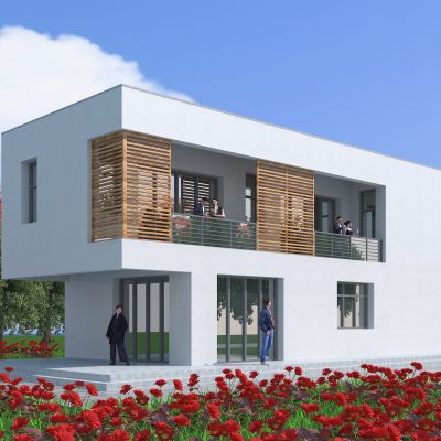 现代别墅建筑，现代建筑，景观小品，公共建筑，小公建，户外建筑