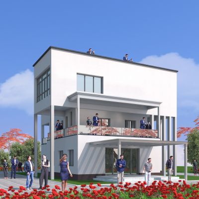 现代别墅建筑，现代建筑，景观小品，公共建筑，小公建，户外建筑