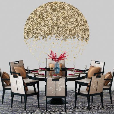 新中式餐厅餐桌椅组合