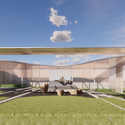 新中式廊架深化模型