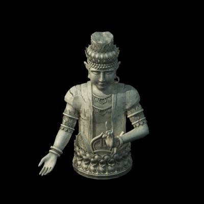 中式雕像 佛像 石像 莲花底座