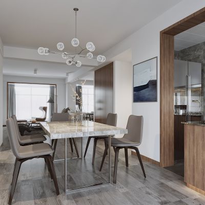 现代家居餐厅开放式厨房