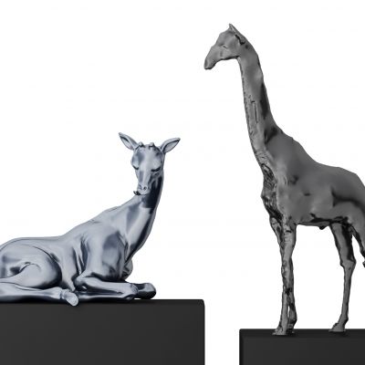 现代雕塑 长颈鹿雕塑 金属雕塑 雕塑摆件