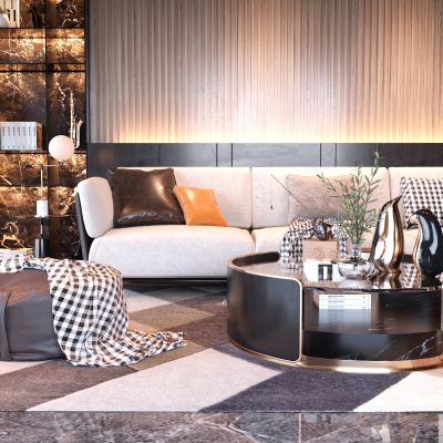 现代沙发茶几组合