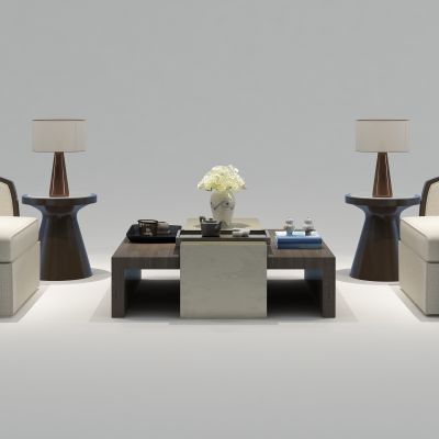 新中式沙发椅茶几