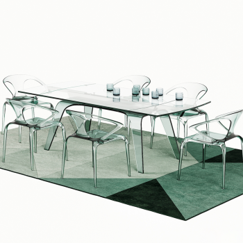 12罗氏Bobois AGAPE现代透明塑料餐桌椅