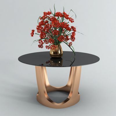 现代圆几花艺摆件