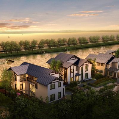 新中式别墅 建筑外观