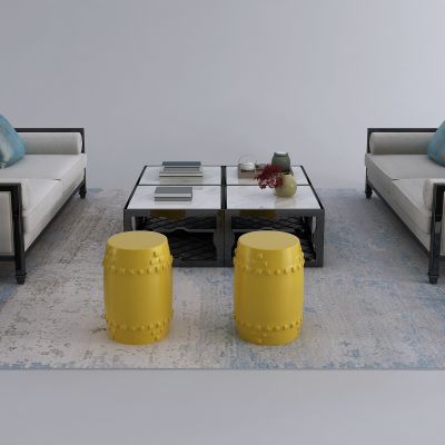 新中式沙发茶几组合