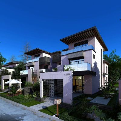 新中式双拼别墅