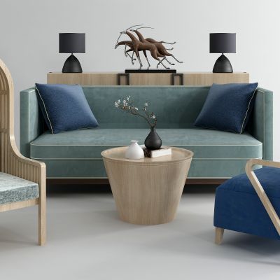 简欧休闲沙发茶几组合