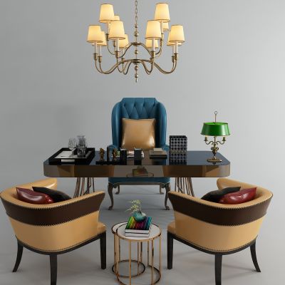 简欧书桌椅 休闲椅