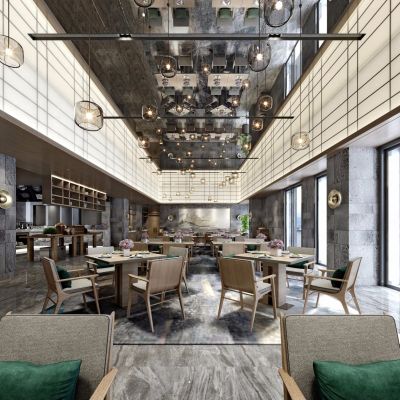 新中式餐饮大厅