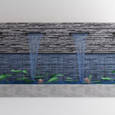 现代瀑布 水景