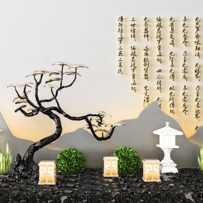 新中式陈设摆件 植物景观小品