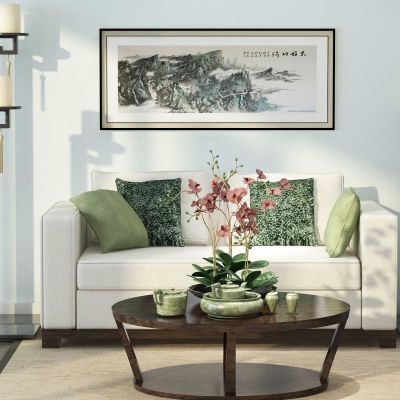 新中式沙发茶几组合