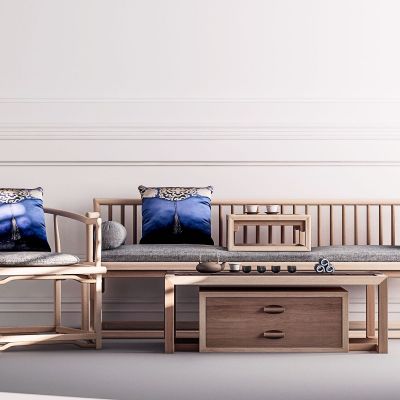 新中式沙发茶几