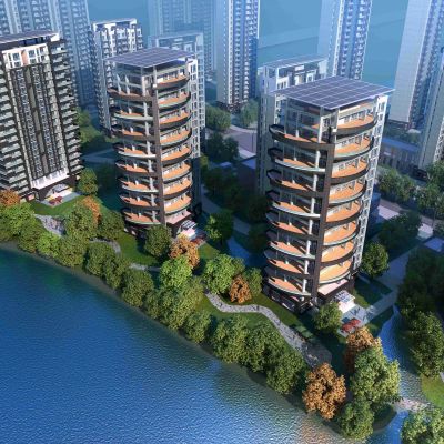 现代小区外景 鸟瞰规划图