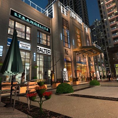 新古典风格会所售楼部 售楼处 新古典高层住宅楼