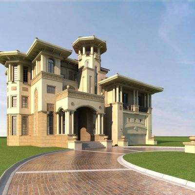 简欧独栋别墅 建筑外观