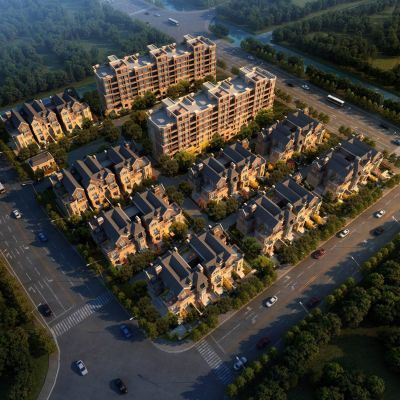 欧式别墅区 联排别墅 欧式花园洋房