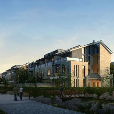 中式联排别墅建筑外观