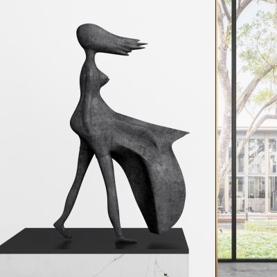 现代女人雕塑 风中的女孩 雕塑