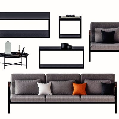 新中式木沙发茶几