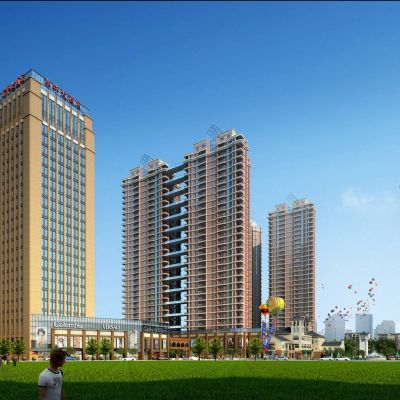 简欧欧式综合商业住宅小区 欧式高层住宅 高层酒店建筑外观