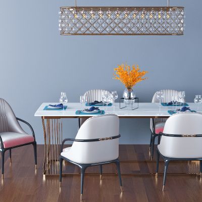 新古典 吊灯 餐桌椅组合