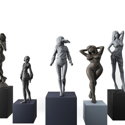 现代人物雕塑装饰摆件女人