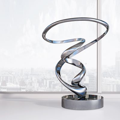 现代雕塑装饰摆件组合 样板房会所 售楼处旋转楼梯  酒店雕塑雕刻金属饰品